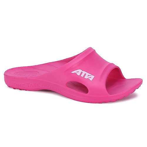 ATTA 【ATTA】足底均壓 足弓簡約休閒拖鞋-桃紅色
