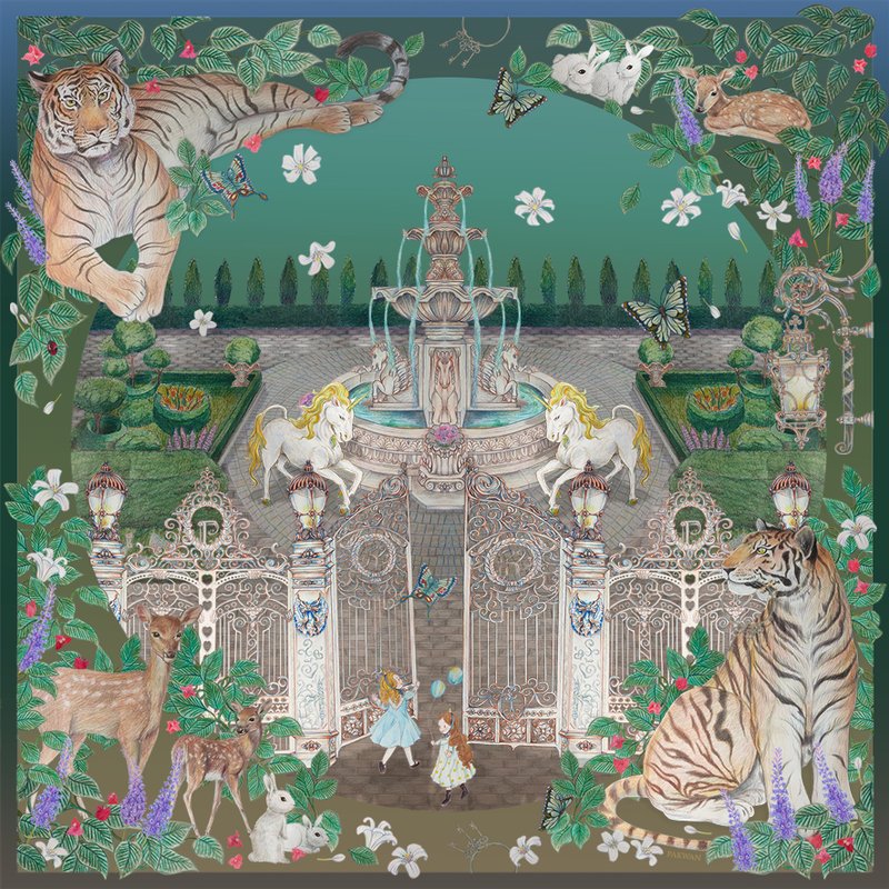 围巾 PAKWAN Inside the Eva Garden scarf (ITEG) - 絲巾 - 聚酯纖維 綠色