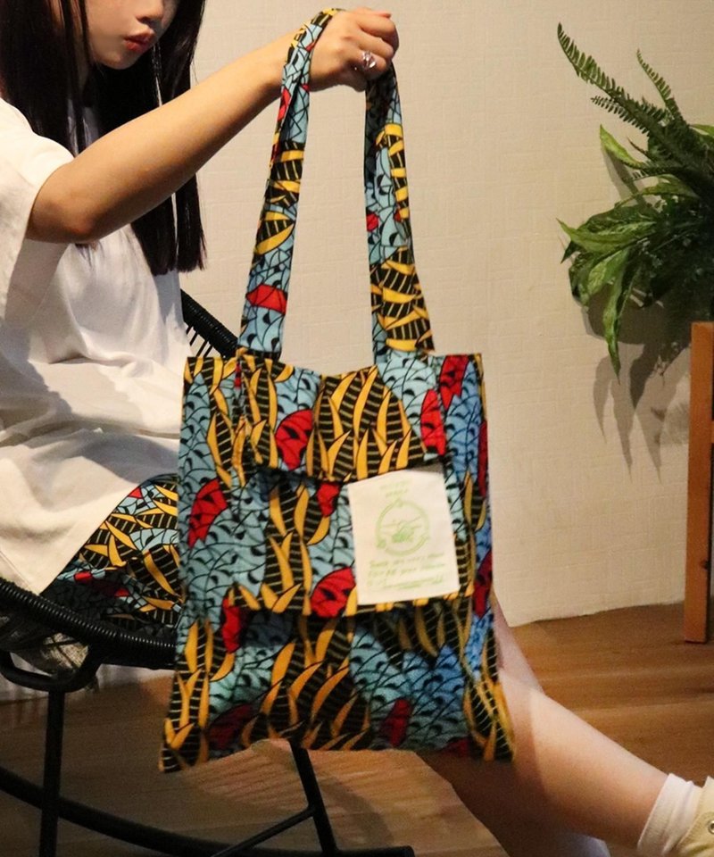 AFRICAN POCKET TOTE BAG  136/FLY WING - 手提包/手提袋 - 聚酯纖維 藍色