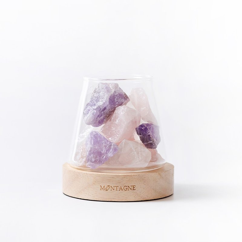 【Montagne】White Quartz X Pink Quartz X Amethyst | Crystal Diffuser Set - Fragrances - Crystal Pink