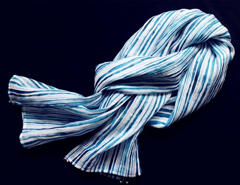 [Throw cloth for the clothes Qing Huan] water rhyolite pure ramie scarf - Scarves - Cotton & Hemp 