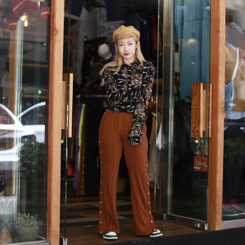 Black and brown elastic casual pants - จัมพ์สูท - ผ้าฝ้าย/ผ้าลินิน หลากหลายสี