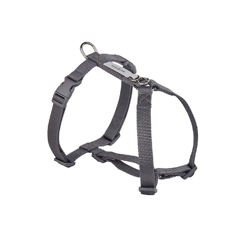 [Tail and me] Classic nylon belt chest strap with dark gray S - ปลอกคอ - ไนลอน 