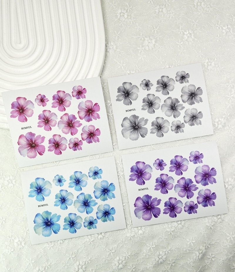 Romantic Flower Deco Sticker - 便條紙/便利貼 - 紙 多色