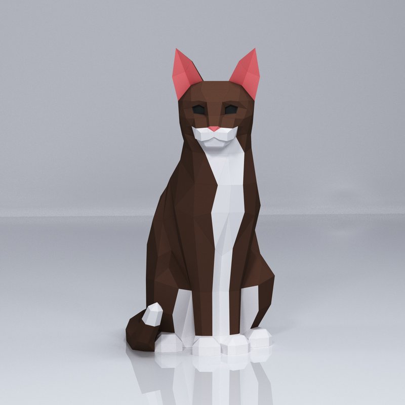 Sitting Cat Papercraft - 手工藝教學/工具書 - 其他材質 