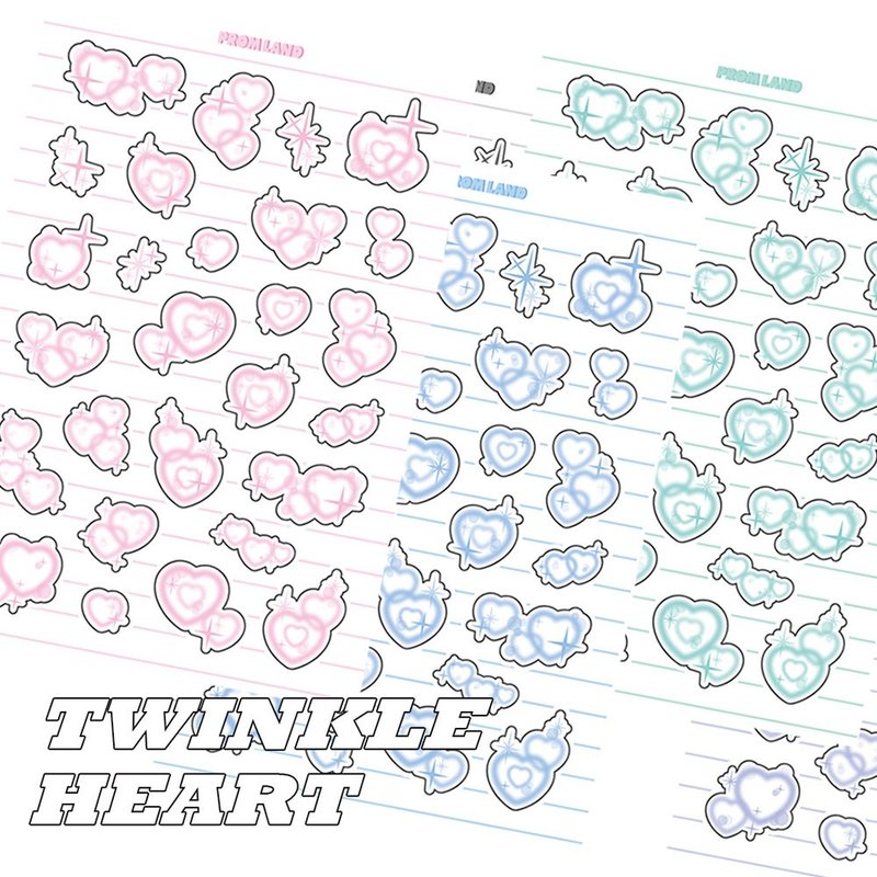 Twinkle Heart Deco korea stickers pack - Stickers - Other Materials Multicolor