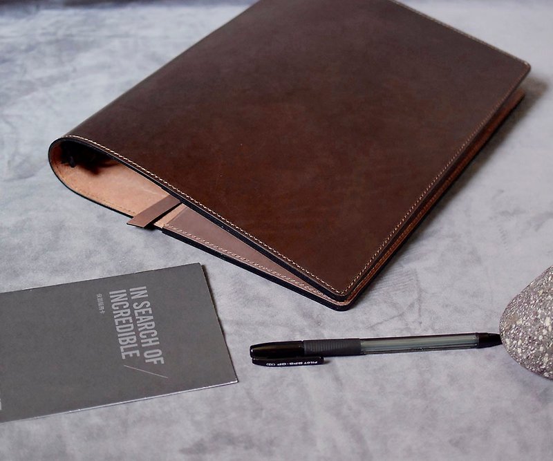 A5 Leather Loose-leaf Notebook+L Sandwich //2023 Handbook/Notebook - Notebooks & Journals - Genuine Leather 