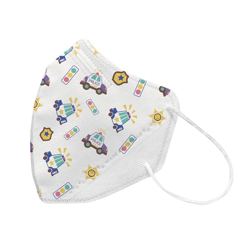 Xing'an-Children's 3D Medical Mask-Police Car (50 in a box) Made in MIT Taiwan - Face Masks - Other Materials Multicolor