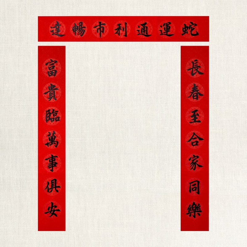 [Lin Family Spring Festival Couplets] Couplet - Snakes grow rich - Chinese New Year - Paper Red