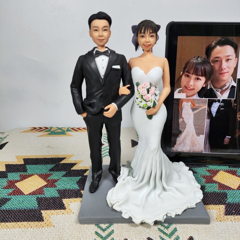 客制化人物公仔 結婚 周年紀念 禮物 訂制 3D人偶 人像畫 似顏繪 - 玩偶/公仔 - 黏土 多色