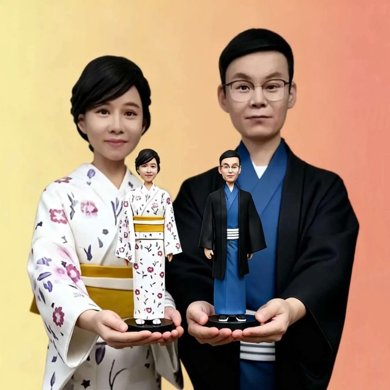 Customized character figurines, weddings, anniversaries, customization, 3D dolls - Stuffed Dolls & Figurines - Clay Multicolor