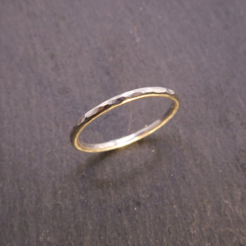 Water ripple sterling silver forged knock ring - slim model (width about 1.5mm, thickness about 1mm) - General Rings - Sterling Silver Silver