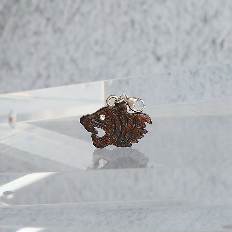 Tiger wooden charm - Charms - Wood Brown
