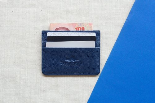 Thesis Crisis H - LEATHER CARD HOLDER/WALLET-BLUE/NAVY