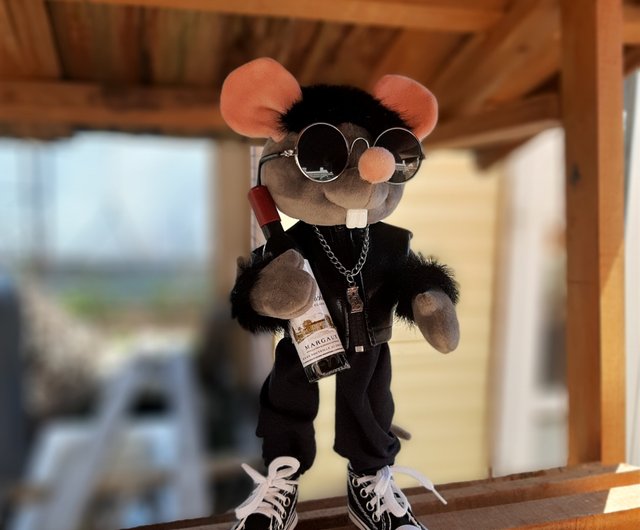 アンティーク　1920年代　ねずみ　ぬいぐるみ　マウス　人形　車輪付き it2990_1.jpg