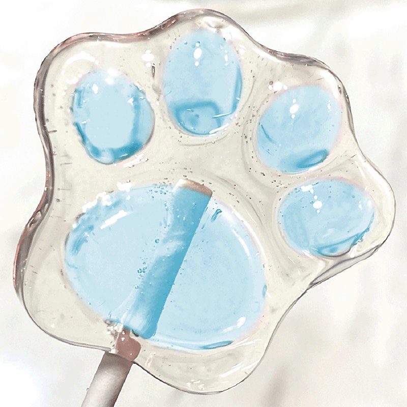 【Crystal-like Lollipop】cute paw-BLUE - Snacks - Fresh Ingredients Transparent