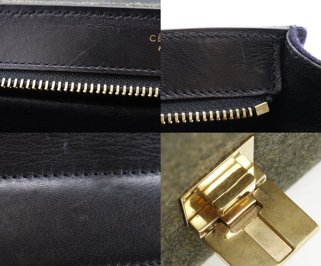 値下げ！セリーヌ トラペーズ フェルト×カーフ レディース ハンドバッグ CELINE】セリーヌ トラペーズ ハンドバッグ フェルト×カーフ 黒