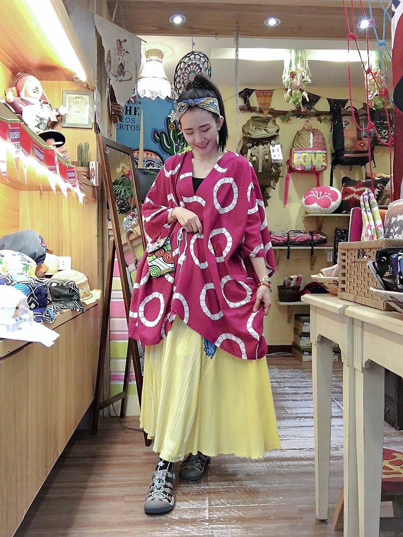 Pre-order Chinese-Japanese style wind circle blouse (tricolor) 7IA-8201 - เสื้อผู้หญิง - วัสดุอื่นๆ หลากหลายสี