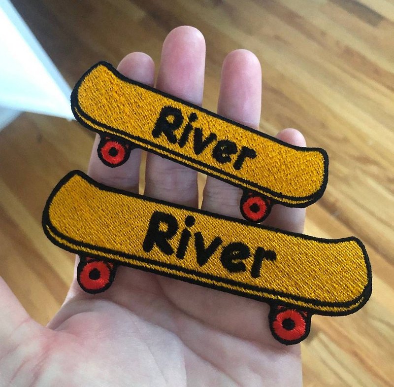 Skateboard Personalized Iron on Patch Your Name Your Text Buy 3 Get 1 Free - 編織/刺繡/羊毛氈/縫紉 - 繡線 多色