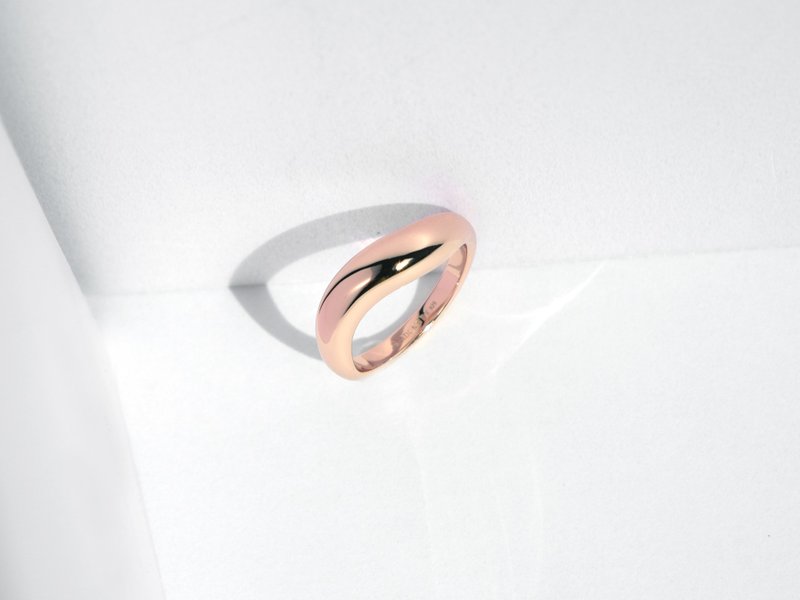 925 Silver FLOW Ring | 18K Rose Gold - แหวนทั่วไป - สแตนเลส สีทอง