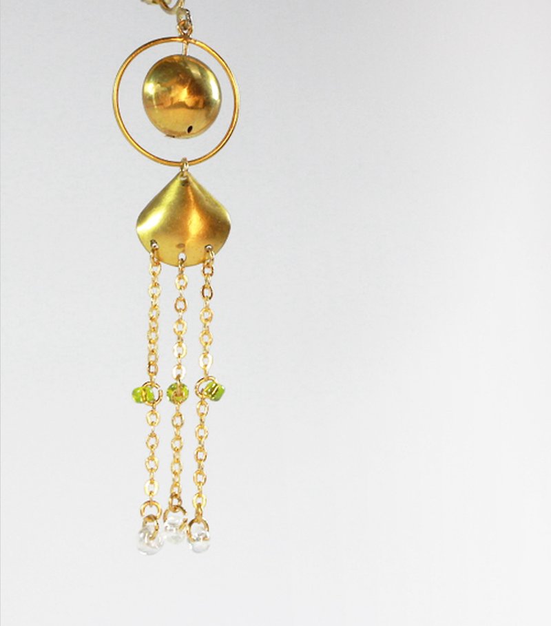 Exotic geometry. Bronze. Liuli. Single earring. - Earrings & Clip-ons - Copper & Brass Orange