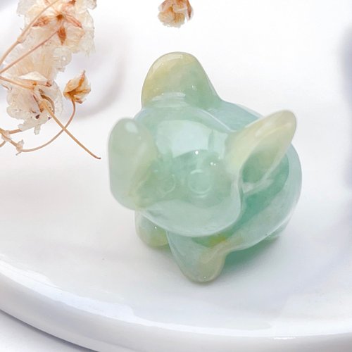 瓔珞珠寶盒 E.L.Jewelry Box 【吉象福壽】冰綠飄花翡翠大象擺飾 | 天然緬甸玉翡翠A貨 | 送禮