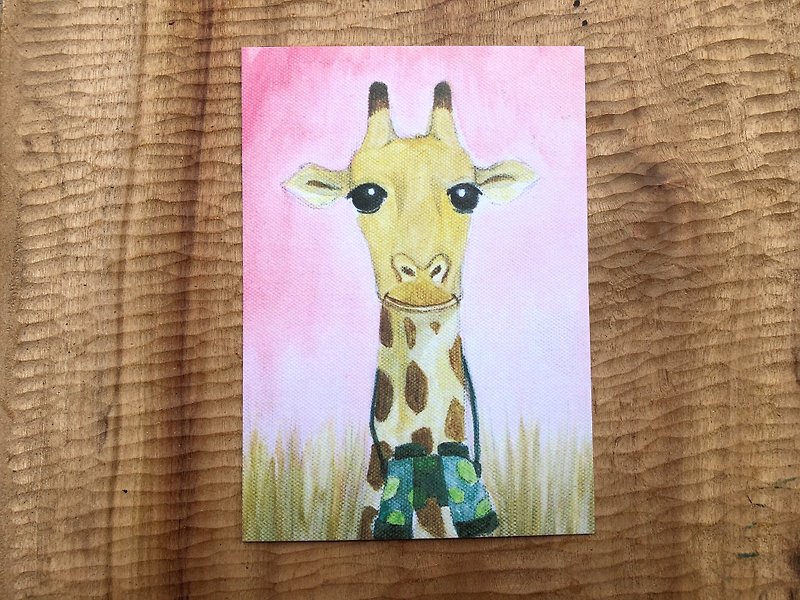 長頸鹿小姐 想和你去看全世界_動物的日常系列 - 心意卡/卡片 - 紙 粉紅色