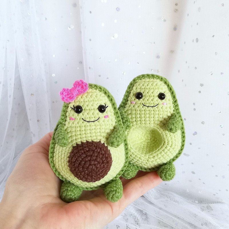 Little avocado couple. Gift idea for loved one. - ตุ๊กตา - วัสดุอื่นๆ 