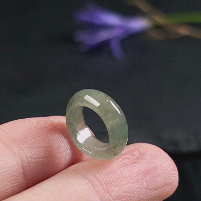 冰種翡翠戒指尾戒 | 天然緬甸玉翡翠A貨 | 送禮 - 戒指 - 玉石 綠色