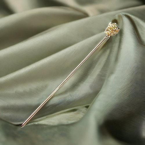瓔珞珠寶盒 E.L.Jewelry Box 綠飄花翡翠珠14K包金髮簪 | 天然緬甸翡翠A貨 | 送禮