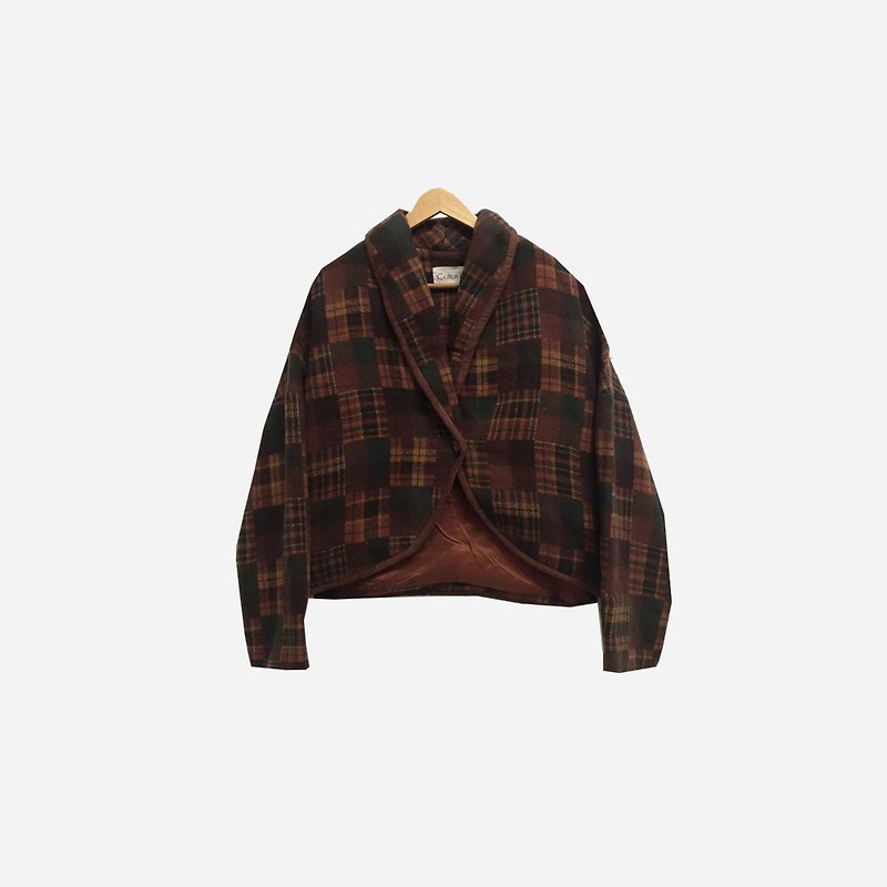 Dislocation vintage / Plaid coat no.233 vintage - Women's Casual & Functional Jackets - Polyester Brown