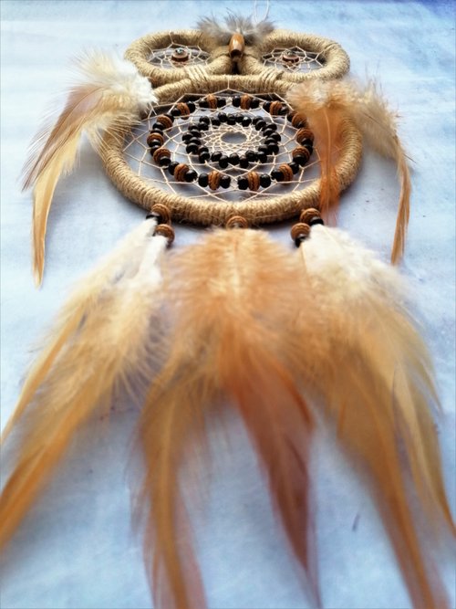 Beige dreamcatcher kit Feather wall hanging Shamanic amulet Bedroom boho  decor - Shop Purr Purple Dreams Wall Décor - Pinkoi