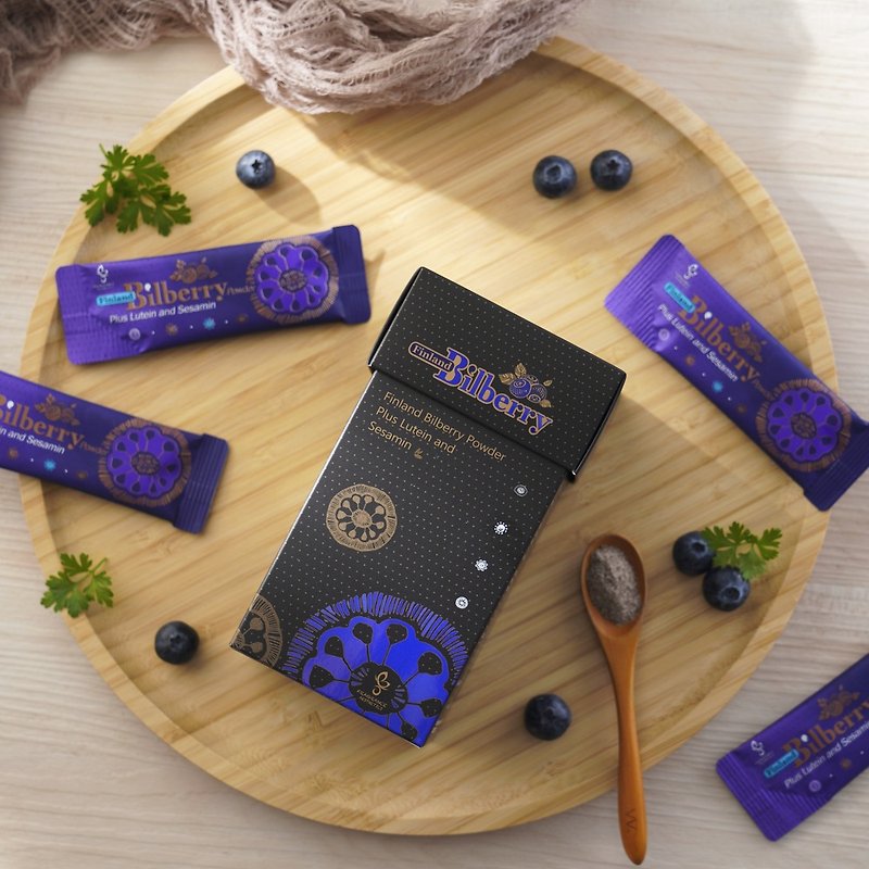 [Cherish good fortune] Finnish Wild Blueberry Powder Plus Calendula Lutein and Sesamin 2 boxes - 健康食品・サプリメント - 食材 パープル