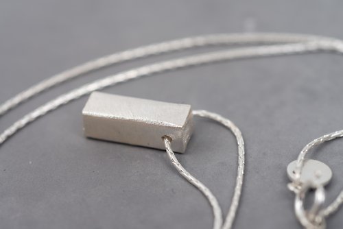 silvertales Silver rectangle bar pendant - vertical or horizontal (STN20)
