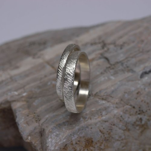 Enchant Jewelry 羽紋 - 閉口戒圍款 純銀刻字情侶對戒 客製化刻字