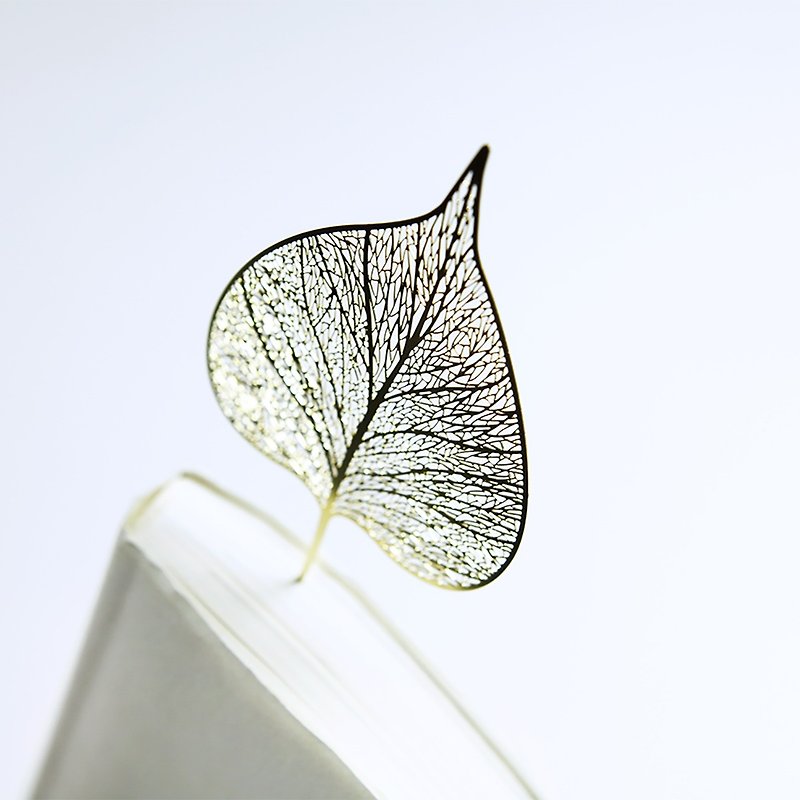 Design four seasons palm leaf Bronze bookmark Bodhi Leaves Gift Box - ที่คั่นหนังสือ - โลหะ สีทอง