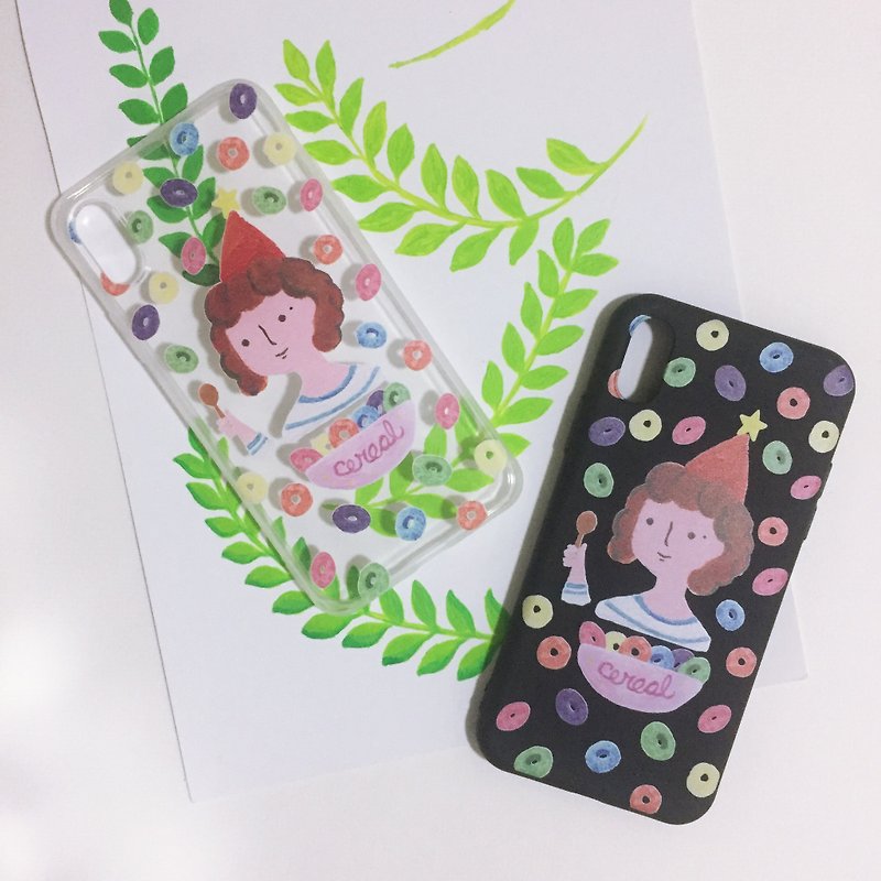 Breakfast fairy Little One illustration phone case - เคส/ซองมือถือ - พลาสติก สีใส