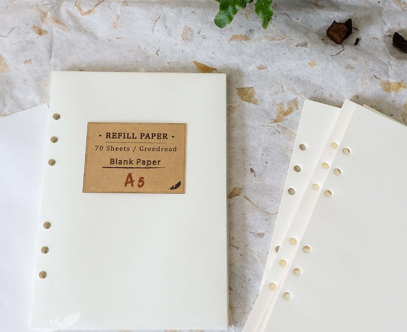 Refill Greenread paper pack size A5/ A6 for HILMYNA Notebook Only - Notebooks & Journals - Paper White