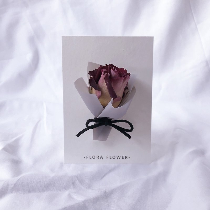 Dry flower card - Hermes paper / dried flower / hand card / birthday card / opening card / congratulatory card - การ์ด/โปสการ์ด - พืช/ดอกไม้ สีแดง