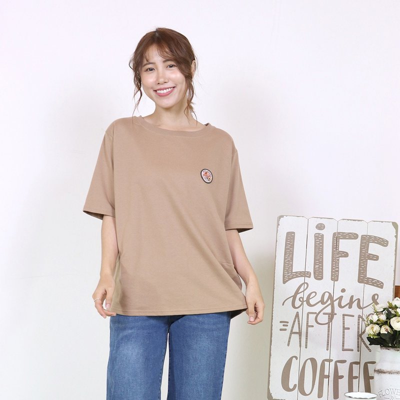 ハナモクバコットン総柄無地Tシャツ - Tシャツ - コットン・麻 