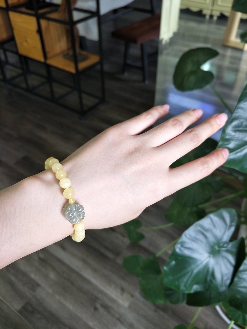 Customized [source] Amber amber beeswax natural organic gemstone bracelet bracelet - Bracelets - Semi-Precious Stones Yellow