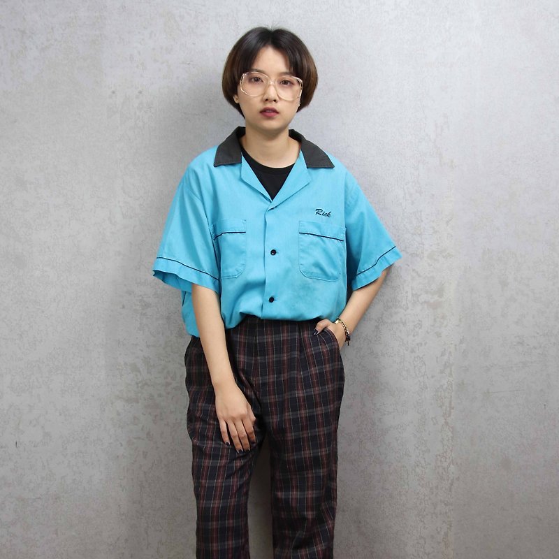 Tsubasa.Y ancient house bowling shirt 010, bowling shirt, short-sleeved shirt thin shirt - Men's T-Shirts & Tops - Polyester 