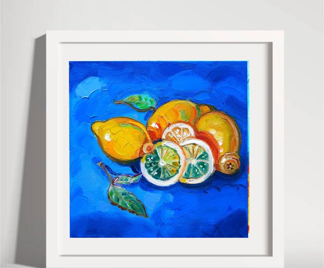 原画　絵画　油彩　油絵　アート　食事　檸檬