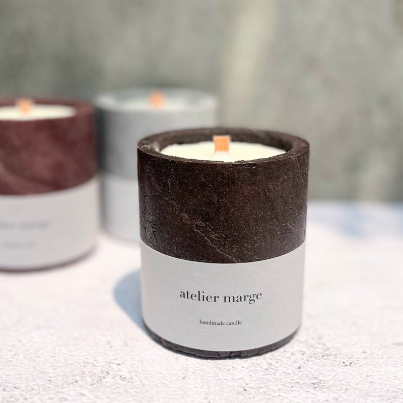 fragrance candle granité homme brun - 香氛蠟燭/燭台 - 蠟 咖啡色