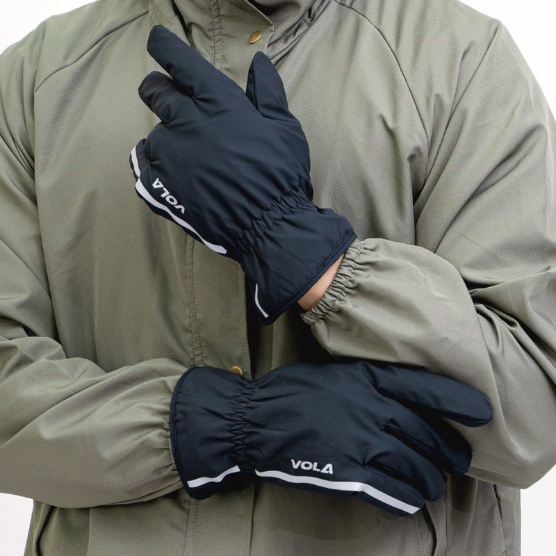 VOLA Windproof Gloves Motorcycle Gloves Touch Control Gloves Reflective Design Men's Black - Gloves & Mittens - Polyester 