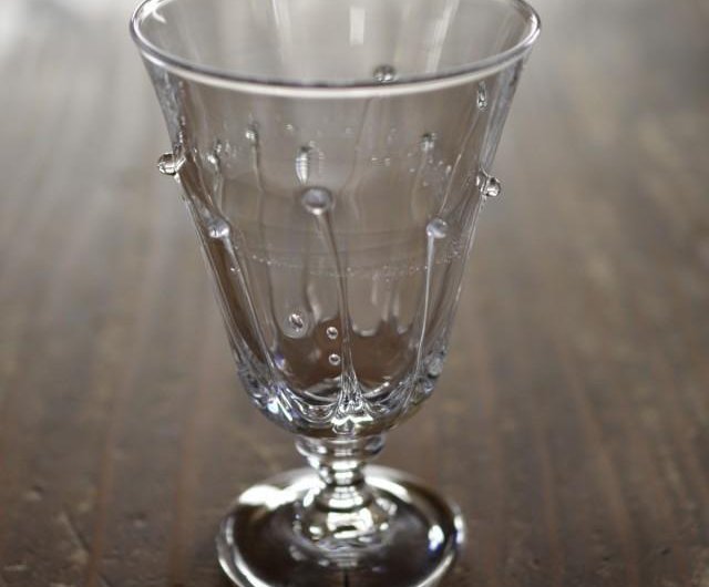 コバルトブルー カットガラス ワイングラス 4個セット Crystal wine