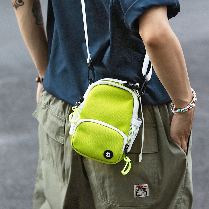 Lemon Soda Series Dopamine Crossbody Handheld Mobile Phone Bag Crossbody Storage Bag Cucumber Lemon Green - Messenger Bags & Sling Bags - Polyester Green