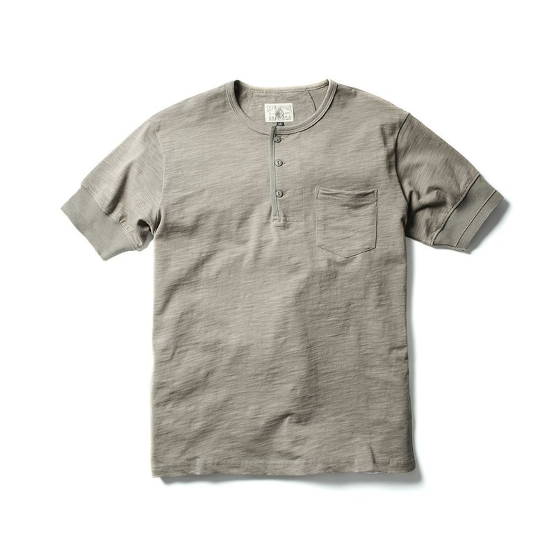 Bamboo Henley(S) - 橄欖 Olive - 男 T 恤 - 棉．麻 
