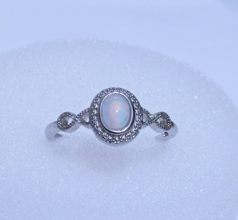 藍光蛋白石戒指 - 戒指 - 半寶石 