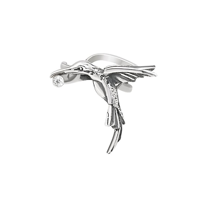 Humming bird ear cuff silver - Earrings & Clip-ons - Sterling Silver Silver